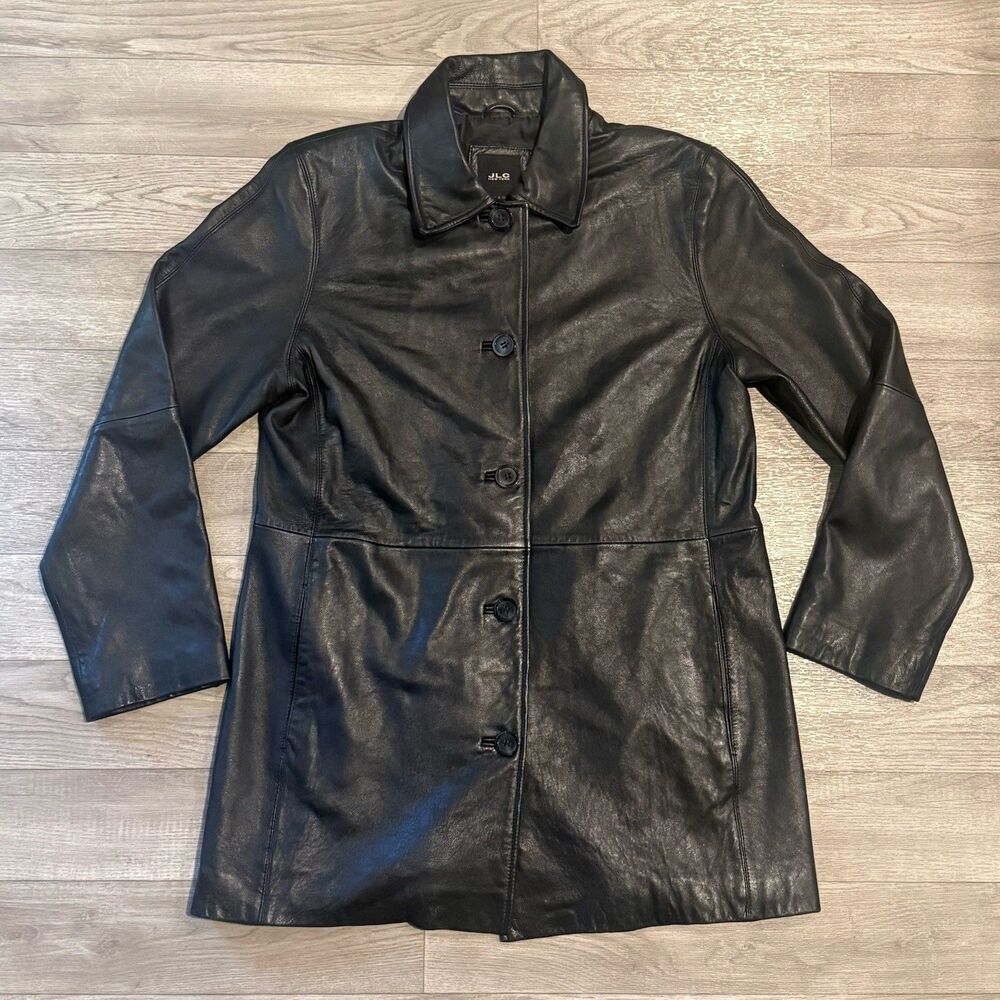 JLC New York Women's Black Genuine Leather Jacket Size M